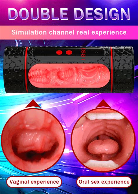 Automatic Real Soft Oral Vaginal Oral Sex Machine Double Channel Masturbation Cup