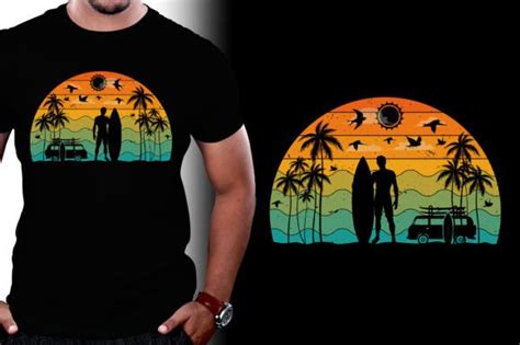 Retro Vintage Sunset Surfing Graphic Graphic By T Shirt Design Bundle