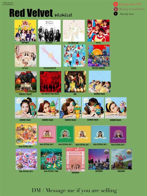 Red Velvet Album Checklist En Lbum Papeler A