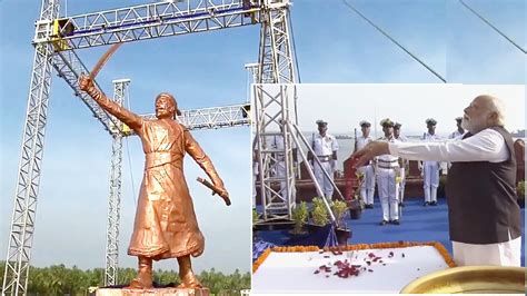 Navy Day 2023 Celebration Pm Modi Unveils Shivaji Maharaj Statue At Rajkot Fort In Sindhudurg