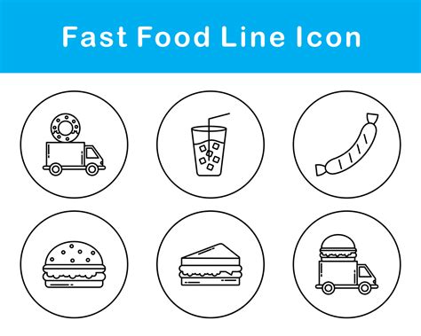 Fast Food Vector Icon Set 21458483 Vector Art at Vecteezy