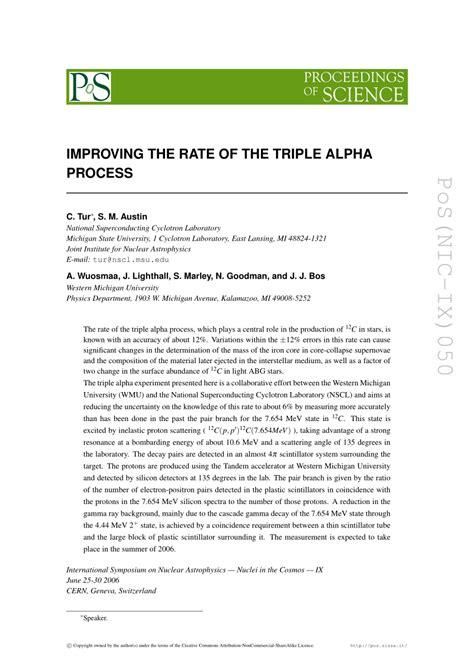 (PDF) Improving the Rate of the Triple Alpha Process