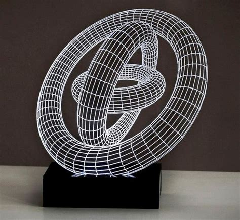 Circles 3D Illusion Acrylic Led Lamp This Cnc Files DXF Etsy 3d