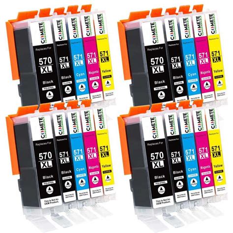 5 Cartouches Compatibles 570XL 571XL Pour Imprimantes Canon PIXMA PGI