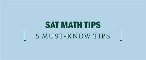 5 Must Know Sat Math Tips Kaplan Test Prep