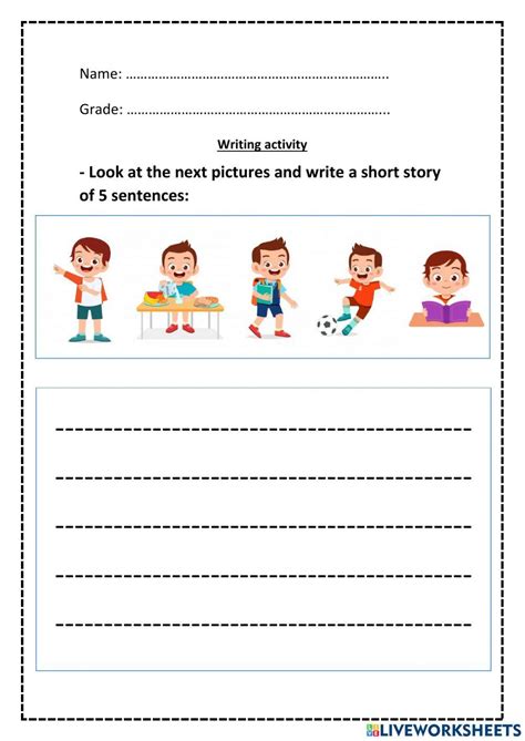 Writing Activity Fourth Grade Worksheet Live Worksheets Worksheets Library