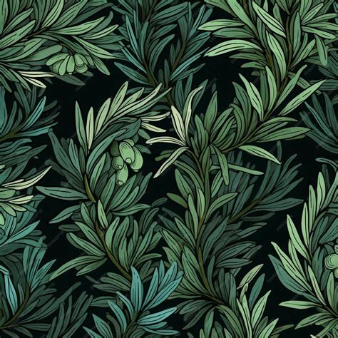 Premium Photo | A seamless pattern of green leaves and branches with ...