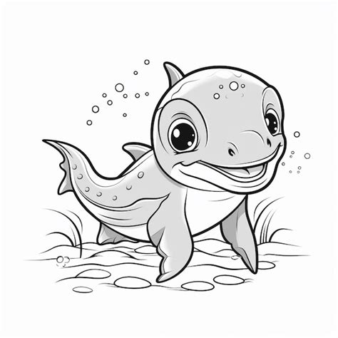 Premium Ai Image Basilosaurus Cute Flat Design Cute Flat Coloring