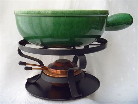 Swiss Landert 22 FONDUE POT Pottery Stoneware by EauPleineVintage