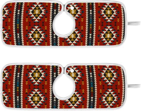 Wellsay 2 Pack Faucet Mat Splash Guard For Kitchen Sink Tribe Colorful