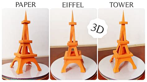 Diy Eiffel Tower Paper Sculpture For Home Decor 3d Paper Crafts Youtube