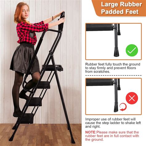 Buy Hbtower Step Ladder With Handrails Lbs Folding Step Stool