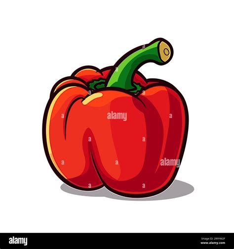 Bell Pepper Bell Pepper Hand Drawn Illustration Vector Doodle Style Cartoon Illustration Stock