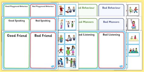 Pshe Behavior Sorting Activities Resource Pack