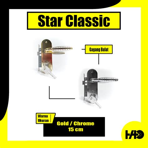 Jual Kunci Handle Pintu Komplit Ukuran Kecil 15 Cm Star Classic