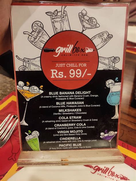 Menu At Grill Box R K Salai Chennai 25