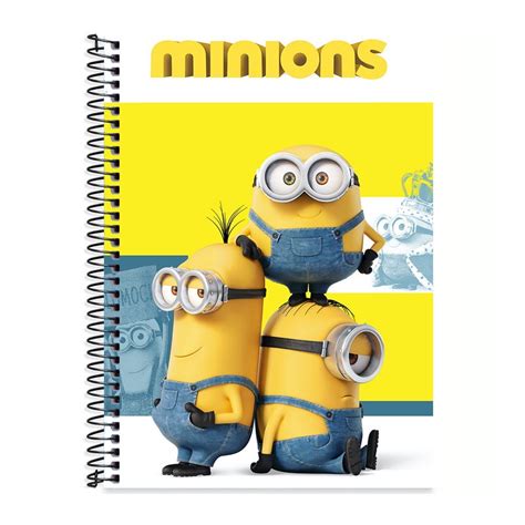 Caderno Escolar Os Minions Mat Fls Capa Dura Shopee Brasil