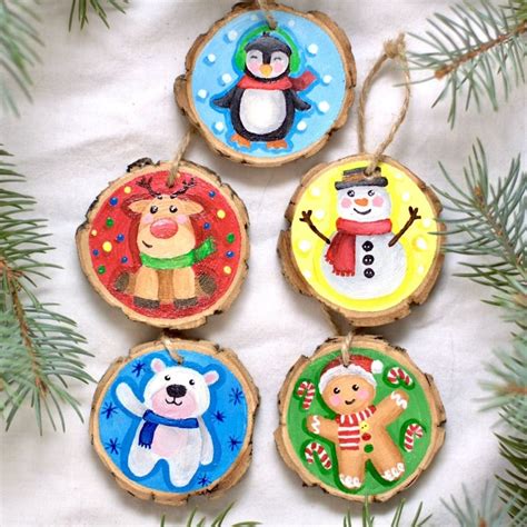 Hand Painted Wood Christmas Ornament Etsy