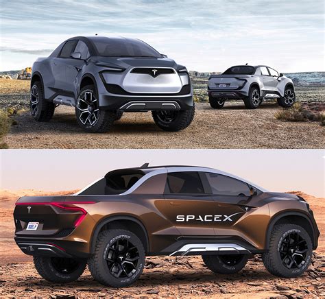 Tesla Pickup Truck Model P Spacex Edition Gets Rendered Techeblog