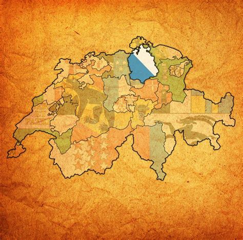 Kanton Zürich Auf Karte Der Schweiz Stock Abbildung - Illustration von ...