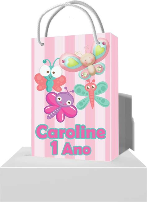 Sacolinhas Personalizadas Infantil Tema Jardim Encantado