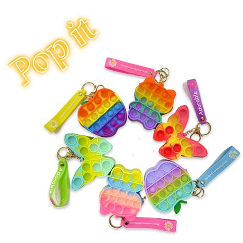 Pop It Fidget Popit Toys Porta Moeda N Quel E Chaveiro Desenhos