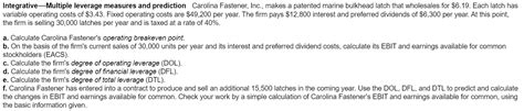 Solved Integrative Multiple Leverage Measures And Prediction Chegg