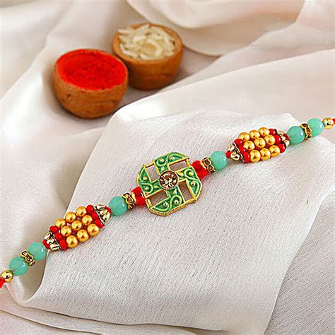 Buy Send Sneh Multicolor Swastika Rakhi Online Fnp