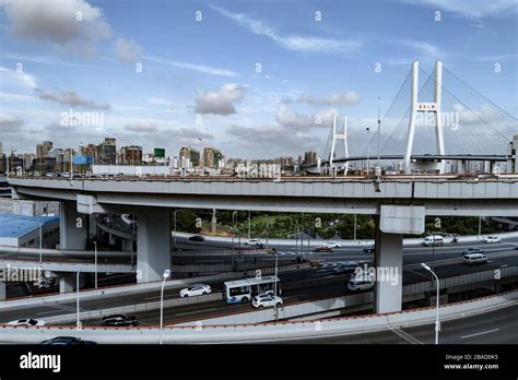 Aerial view of Nanpu Bridge Nanpu Bridge Approach Bridge in Shanghai Stock Photo - Alamy