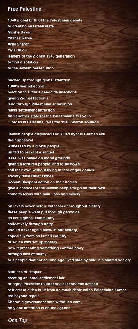 Free Palestine - Free Palestine Poem by One Tap