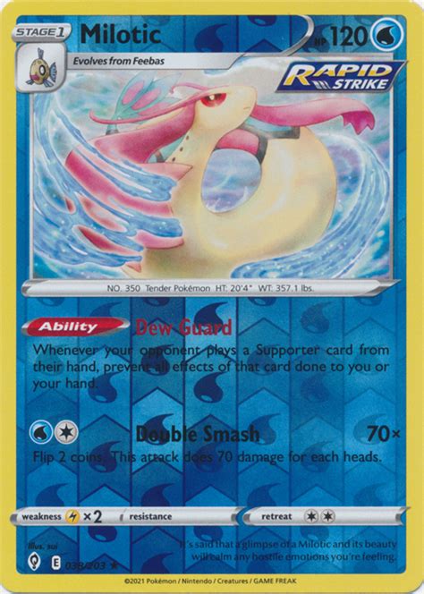 Pok Mon Sword And Shield Evolving Skies Card Milotic Parallel