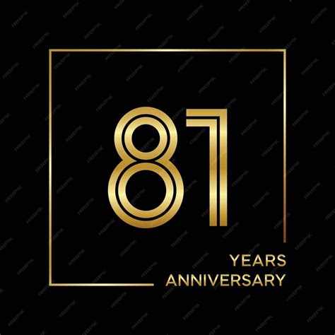 Premium Vector 81th Anniversary Logo Design With Double Line Logo