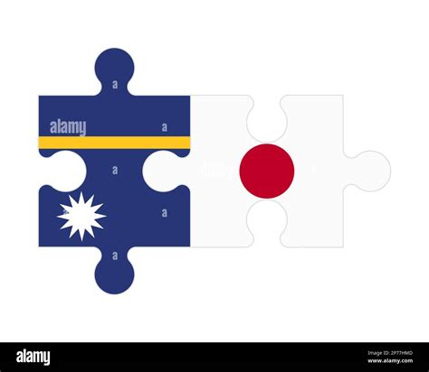 Connected Puzzle Of Flags Of Nauru And Japan Vector Stock Vector Image