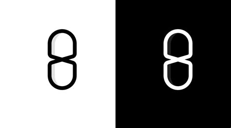 infinity medical logo monogram 8 number initial black and white icon ...