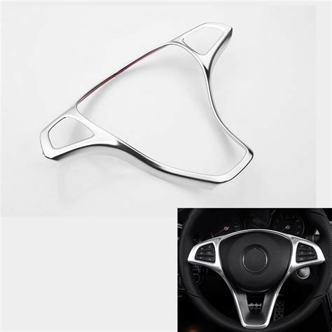 Angelguoguo Chrome Steering Wheel Button Trim Car Accessories For Mercedes Benz C