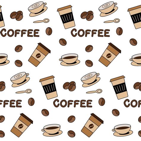 Coffee Seamless Pattern Vector 16257782 Vector Art At Vecteezy