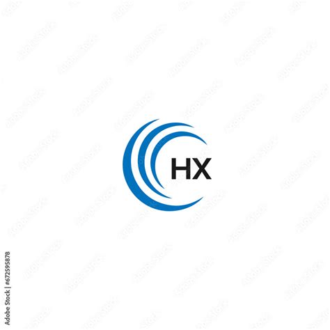 hx   letter logo design initial letter hx linked circle uppercase
