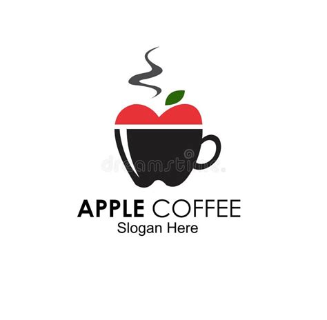 Apple Coffee Logo Design Concept Stock Vector - Illustration of icon ...