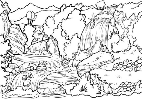 Waterfall Coloring Pages - Best Coloring Pages For Kids | Coloring ...