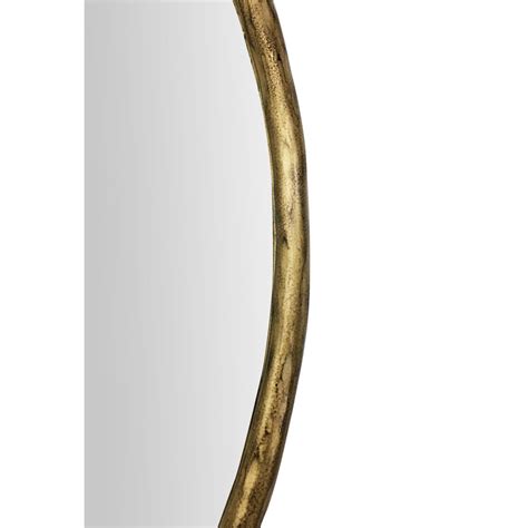 Libra Interiors Patterdale Round Mirror Aged Champagne 90cm