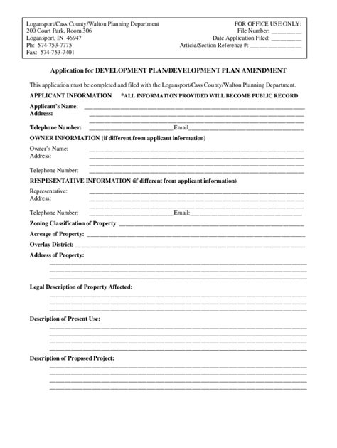 Fillable Online Application For Planned Unit Development PUD Article