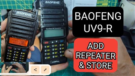 BAOFENG UV9R Add Repeater Store To Memory YouTube