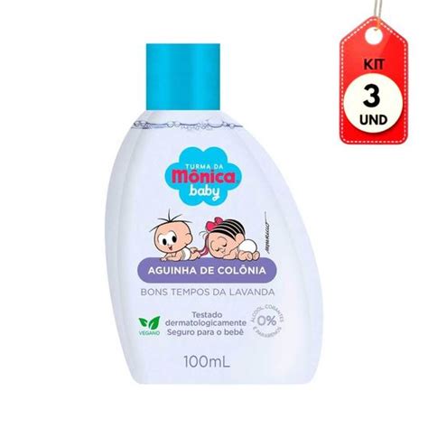 Kit C 03 Turma da Mônica Cheirinho de Bebê Lavanda 100ml Talco para