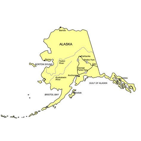 Major Cities In Alaska Map - Winna Kamillah