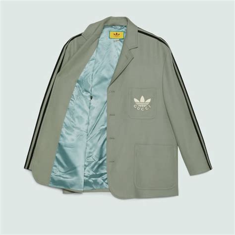 Пиджак из шерстяной фланели adidas x Gucci inсерый | GUCCI® International