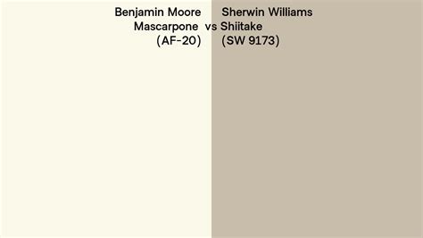 Benjamin Moore Mascarpone AF 20 Vs Sherwin Williams Shiitake SW 9173