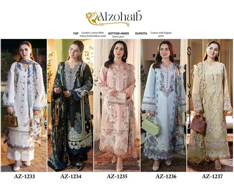 AL ZOHAIB DESIGN NO - 1233-1234-1235-1236-1237 PURE COTTON PRINT WITH ...