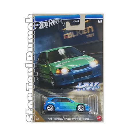 Hot Wheels 99 Honda Civic Type R EK9 HW 1999 Hatchbacks J Imports Red Edition Speed Graphics