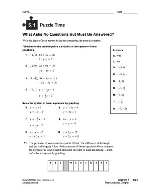 Puzzle Time Answer Key Fill Online Printable Fillable Blank