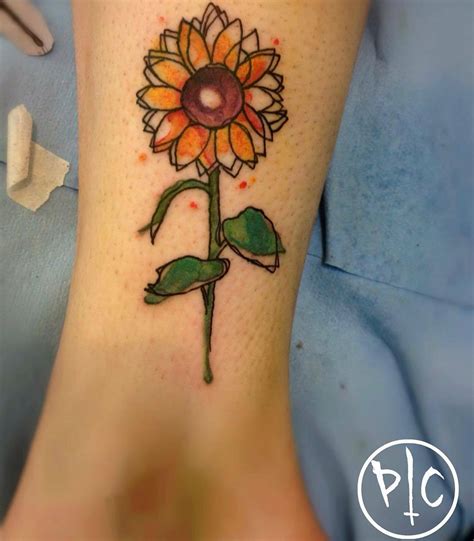 Tattoos Org — Watercolor Sunflower Tattoo Artist Patrick Cat